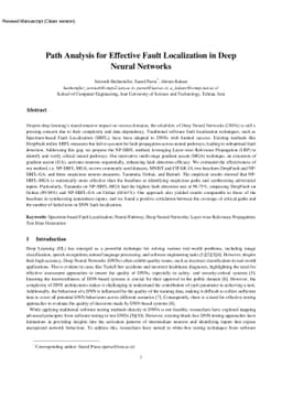 Path Analysis for Effective Fault Localization in Deep Neural Networks