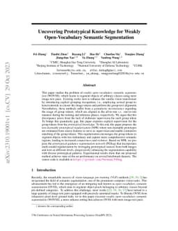 Uncovering Prototypical Knowledge for Weakly Open-Vocabulary Semantic
  Segmentation