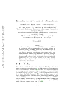 Expanding memory in recurrent spiking networks