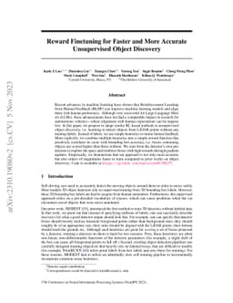 Reward Finetuning for Faster and More Accurate Unsupervised Object
  Discovery