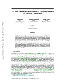 PACuna: Automated Fine-Tuning of Language Models for Particle
  Accelerators