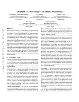 Efficient IoT Inference via Context-Awareness
