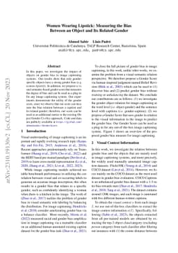 Women Wearing Lipstick: Measuring the Bias Between an Object and Its
  Related Gender