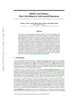 BERT Lost Patience Won't Be Robust to Adversarial Slowdown