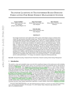 Transfer Learning in Transformer-Based Demand Forecasting For Home
  Energy Management System