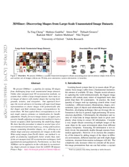 3DMiner: Discovering Shapes from Large-Scale Unannotated Image Datasets