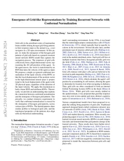 Emergence of Grid-like Representations by Training Recurrent Networks
  with Conformal Normalization