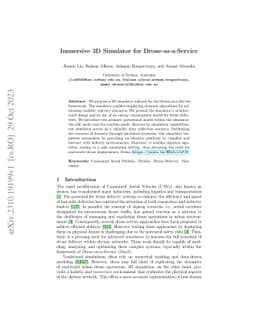 Immersive 3D Simulator for Drone-as-a-Service