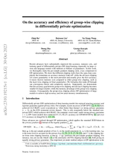 On the accuracy and efficiency of group-wise clipping in differentially
  private optimization
