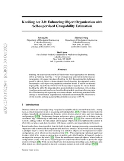 Knolling bot 2.0: Enhancing Object Organization with Self-supervised
  Graspability Estimation