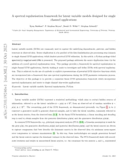 A spectral regularisation framework for latent variable models designed
  for single channel applications