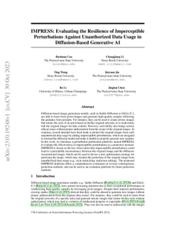 IMPRESS: Evaluating the Resilience of Imperceptible Perturbations
  Against Unauthorized Data Usage in Diffusion-Based Generative AI
