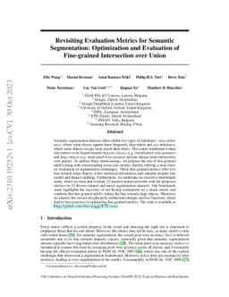 Revisiting Evaluation Metrics for Semantic Segmentation: Optimization
  and Evaluation of Fine-grained Intersection over Union