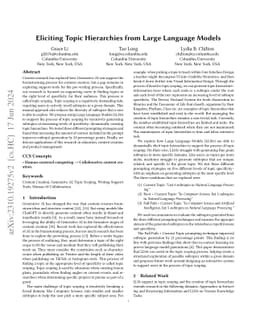 Eliciting Topic Hierarchies from Large Language Models