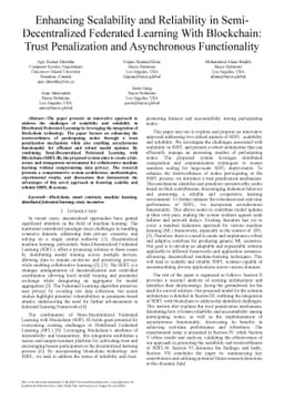 Enhancing Scalability and Reliability in Semi-Decentralized Federated
  Learning With Blockchain: Trust Penalization and Asynchronous Functionality