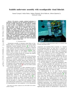 Scalable underwater assembly with reconfigurable visual fiducials