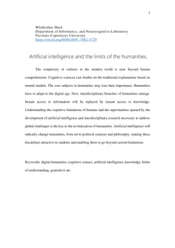 Artificial intelligence and the limits of the humanities