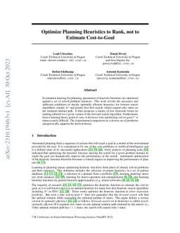 Optimize Planning Heuristics to Rank, not to Estimate Cost-to-Goal