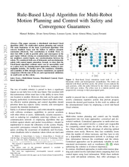 Rule-Based Lloyd Algorithm for Multi-Robot Motion Planning and Control with Safety and Convergence Guarantees