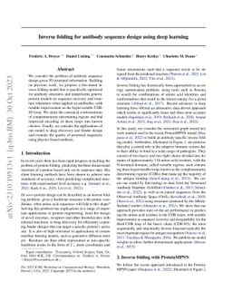 Inverse folding for antibody sequence design using deep learning