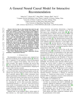 A General Neural Causal Model for Interactive Recommendation