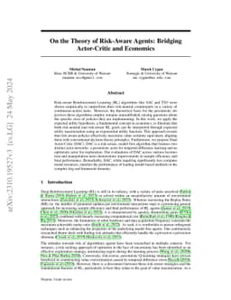 On the Theory of Risk-Aware Agents: Bridging Actor-Critic and Economics
