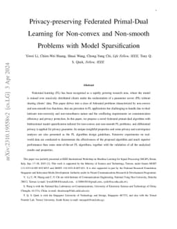 Privacy-preserving Federated Primal-dual Learning for Non-convex and
  Non-smooth Problems with Model Sparsification