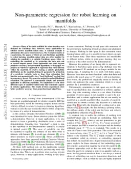 Non-parametric regression for robot learning on manifolds