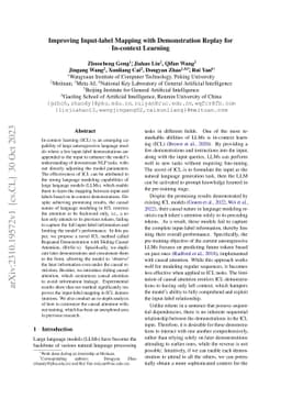 Improving Input-label Mapping with Demonstration Replay for In-context
  Learning