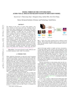 Seeing Through the Conversation: Audio-Visual Speech Separation based on
  Diffusion Model