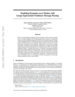 Modeling Dynamics over Meshes with Gauge Equivariant Nonlinear Message
  Passing