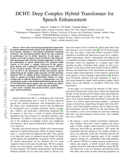 DCHT: Deep Complex Hybrid Transformer for Speech Enhancement