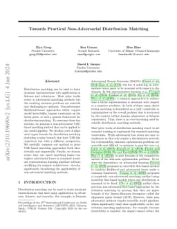 Towards Practical Non-Adversarial Distribution Matching