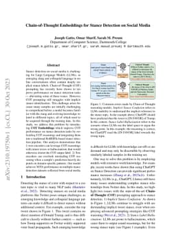 Chain-of-Thought Embeddings for Stance Detection on Social Media