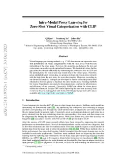 Intra-Modal Proxy Learning for Zero-Shot Visual Categorization with CLIP