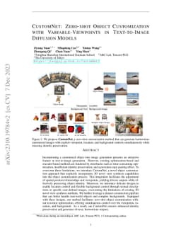 CustomNet: Zero-shot Object Customization with Variable-Viewpoints in
  Text-to-Image Diffusion Models