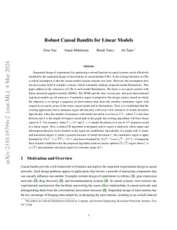 Robust Causal Bandits for Linear Models
