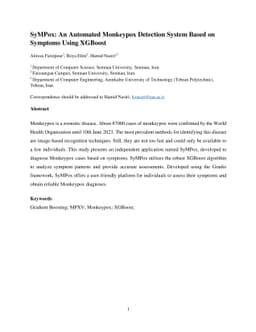 SyMPox: An Automated Monkeypox Detection System Based on Symptoms Using
  XGBoost