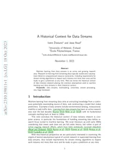 A Historical Context for Data Streams