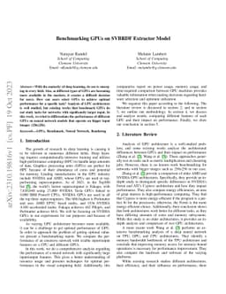Benchmarking GPUs on SVBRDF Extractor Model