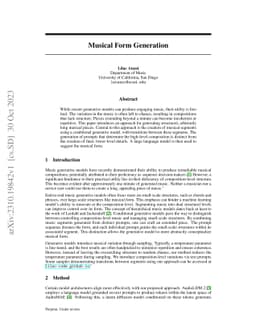 Musical Form Generation