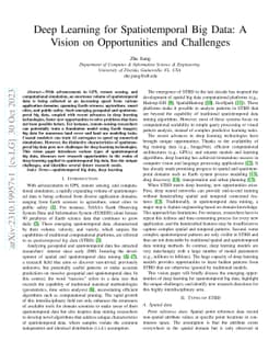 Deep Learning for Spatiotemporal Big Data: A Vision on Opportunities and
  Challenges
