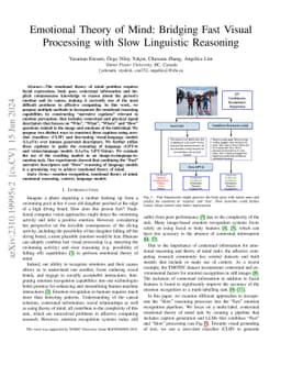 Emotional Theory of Mind: Bridging Fast Visual Processing with Slow
  Linguistic Reasoning