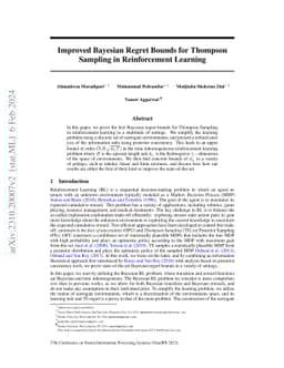 Improved Bayesian Regret Bounds for Thompson Sampling in Reinforcement
  Learning