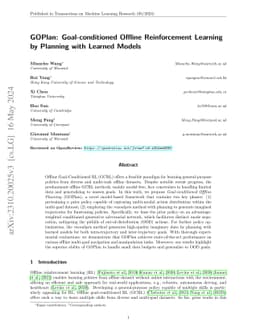 GOPlan: Goal-conditioned Offline Reinforcement Learning by Planning with
  Learned Models