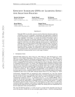 Efficient Subgraph GNNs by Learning Effective Selection Policies