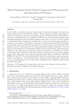 Refined Equivalent Pinhole Model for Large-scale 3D Reconstruction from
  Spaceborne CCD Imagery