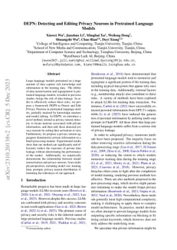 DEPN: Detecting and Editing Privacy Neurons in Pretrained Language
  Models