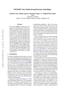 EELBERT: Tiny Models through Dynamic Embeddings