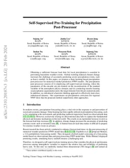 Self-Supervised Pre-Training for Precipitation Post-Processor
